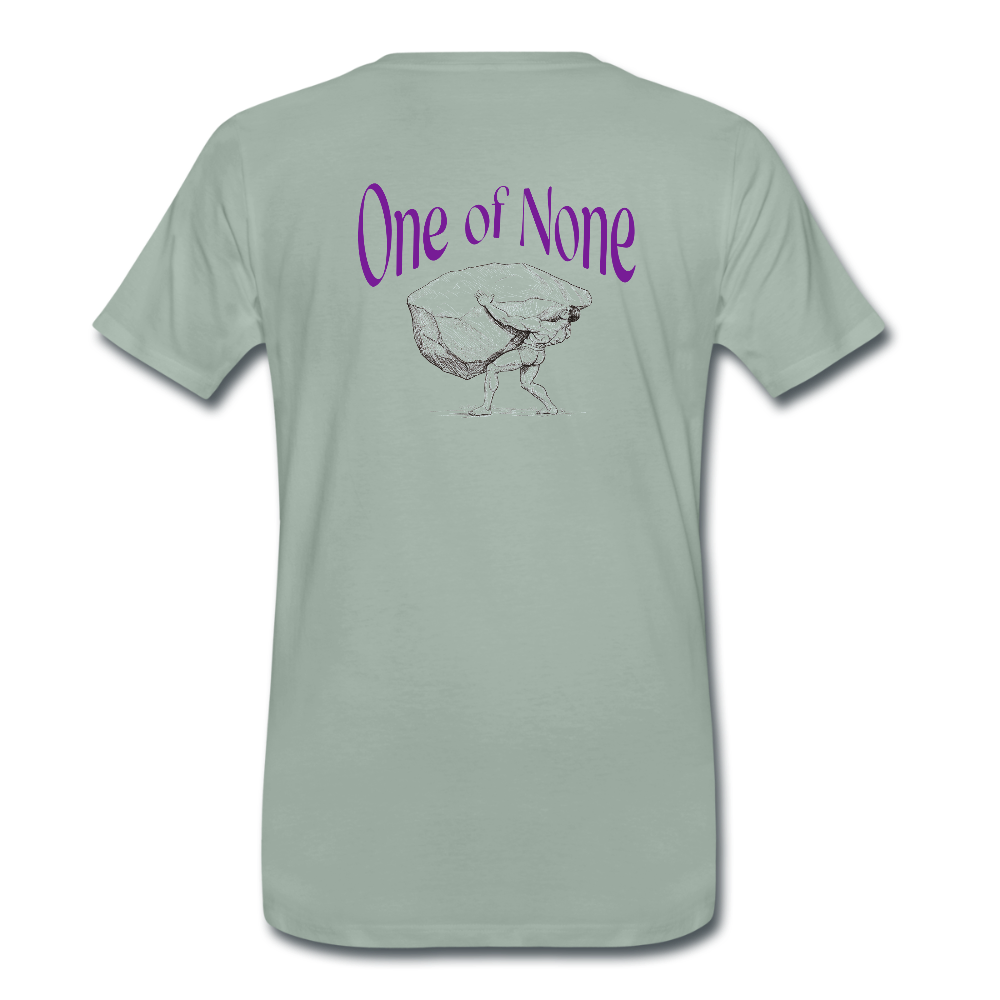 Men T-Shirt one of None | Wealth wears Wisdom - steel green