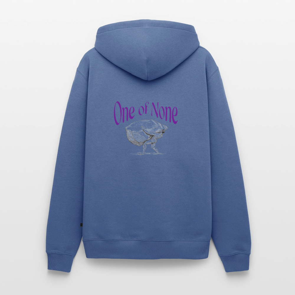 Premium Hoodie One of none | Wealth wears Wisdom - stone blue