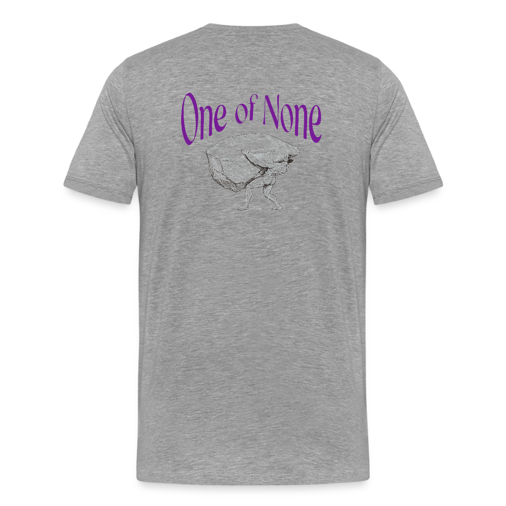 Men T-Shirt one of None | Wealth wears Wisdom - heather grey