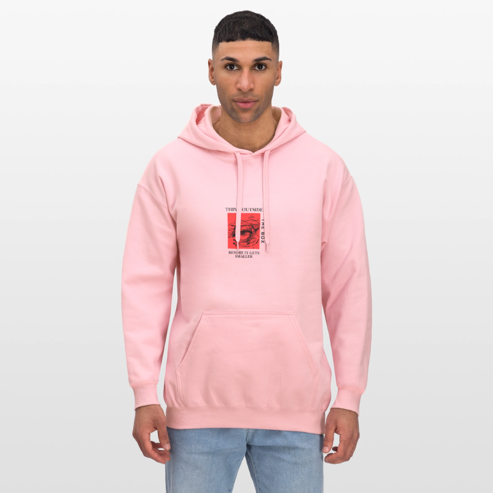 Think outside the Box Unisex Hoodie | Wealth wears Wisdom - light pink