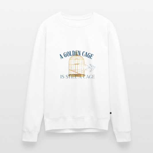 Men’s Premium Sweatshirt | Wealth wears Wisdom - white