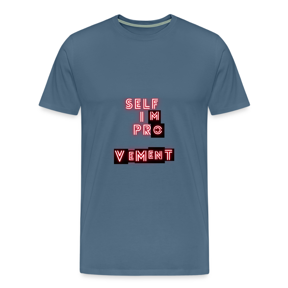 SelfiMprOVEMENT T-shirts |Wealth wears Wisdom - steel blue