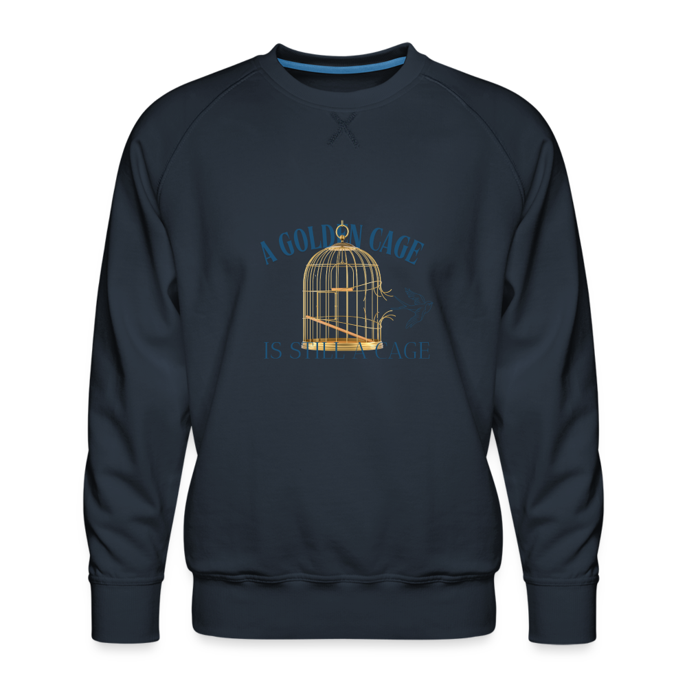 Men’s Premium Sweatshirt | Wealth wears Wisdom - navy