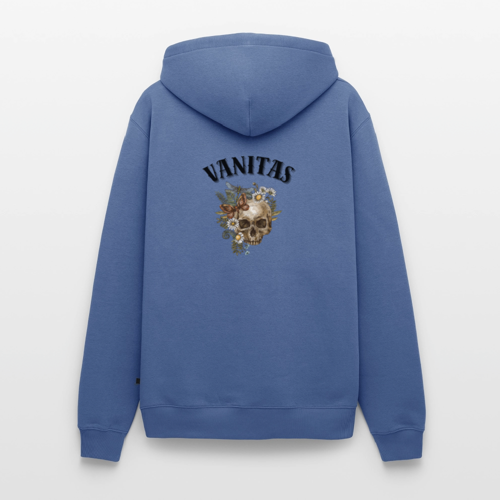 Men Premium Hoodie vanitas | Wealth wears Wisdom - stone blue