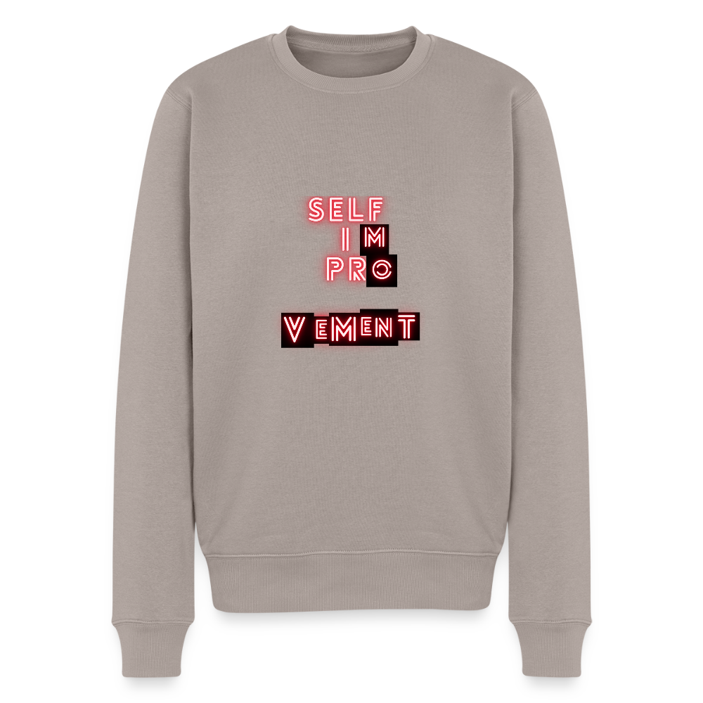 SelfiMprOVEMENT Premium Sweatshirt | Wealth wears Wisdom - taupe