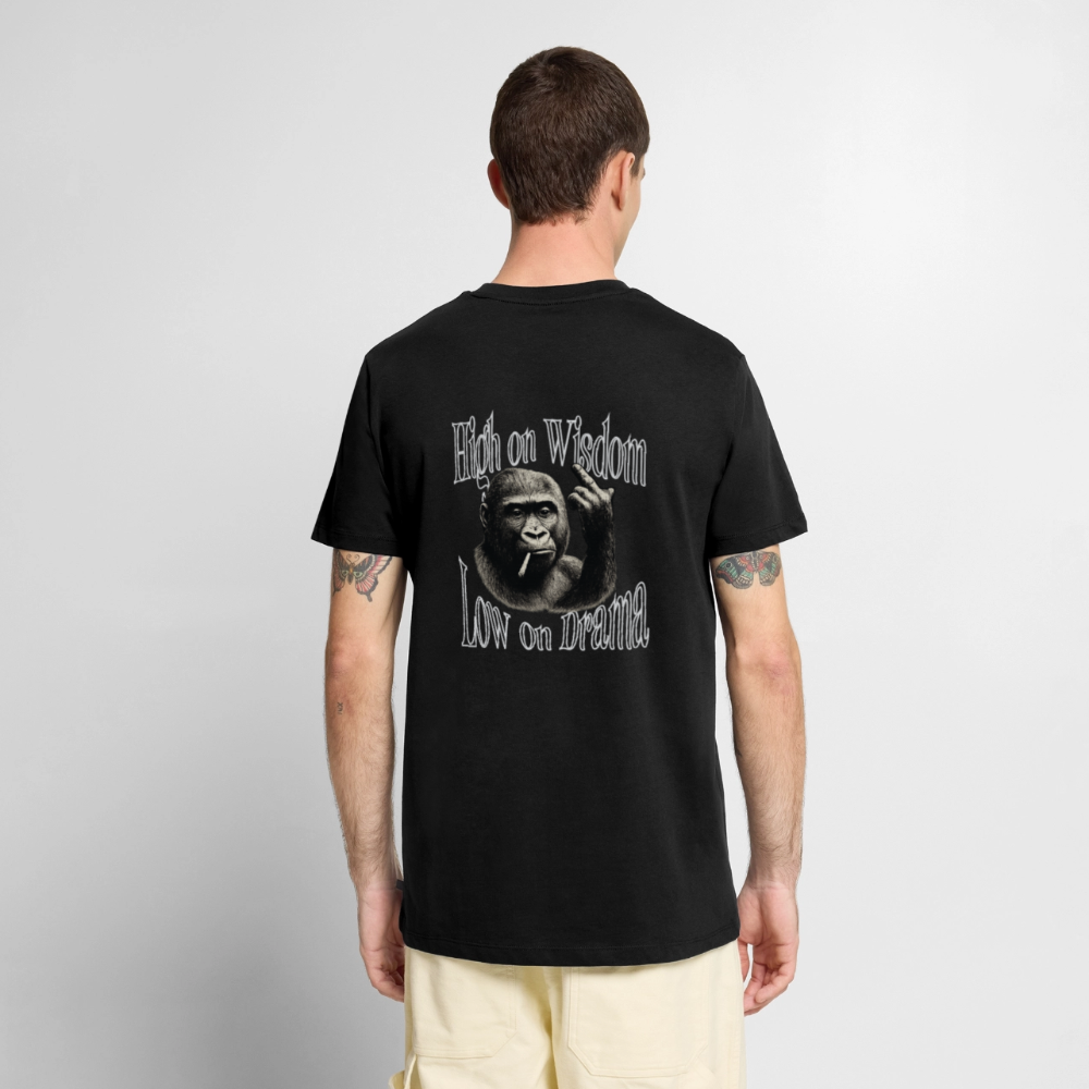 High on Wisdom Low on Drama Men Premium T-Shirt - black