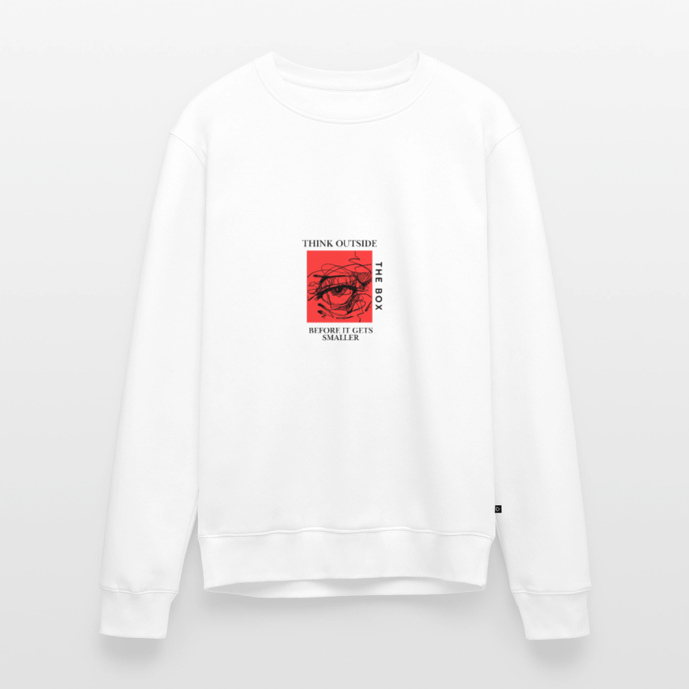 Think outside the Box Premium Sweatshirt | Wealth wears Wisdom - white