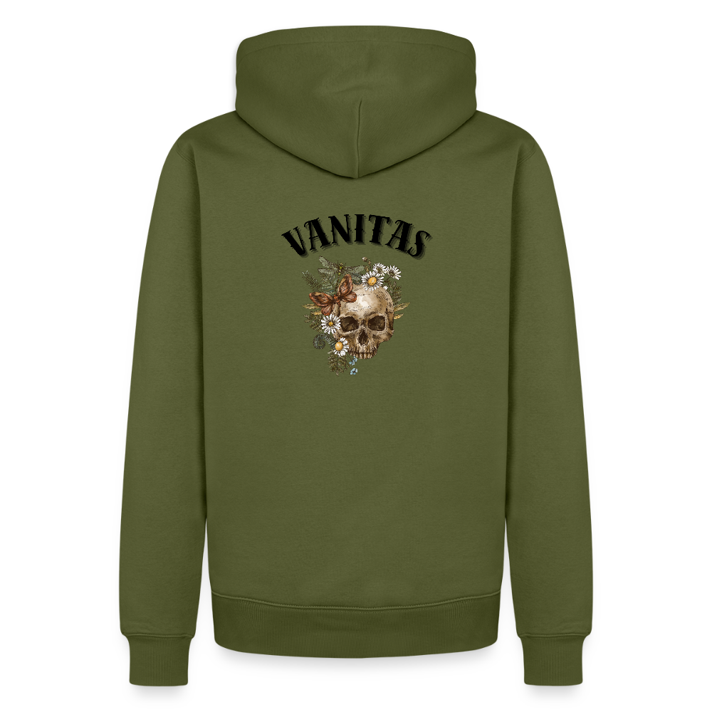 Men Premium Hoodie vanitas | Wealth wears Wisdom - khaki