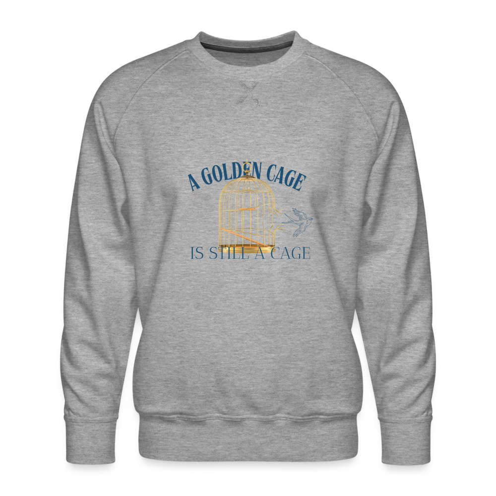 Men’s Premium Sweatshirt | Wealth wears Wisdom - heather grey