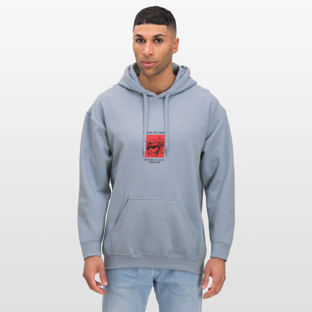 Think outside the Box Unisex Hoodie | Wealth wears Wisdom - blue
