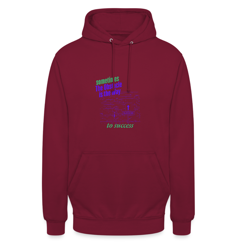 Organic Unisex Hoodie | Wealth wears Wisdom - bordeaux