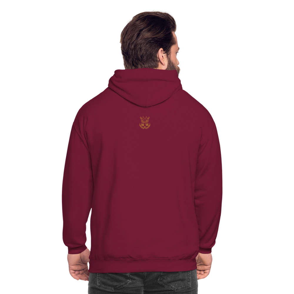 Organic Unisex Hoodie | Wealth wears Wisdom - bordeaux