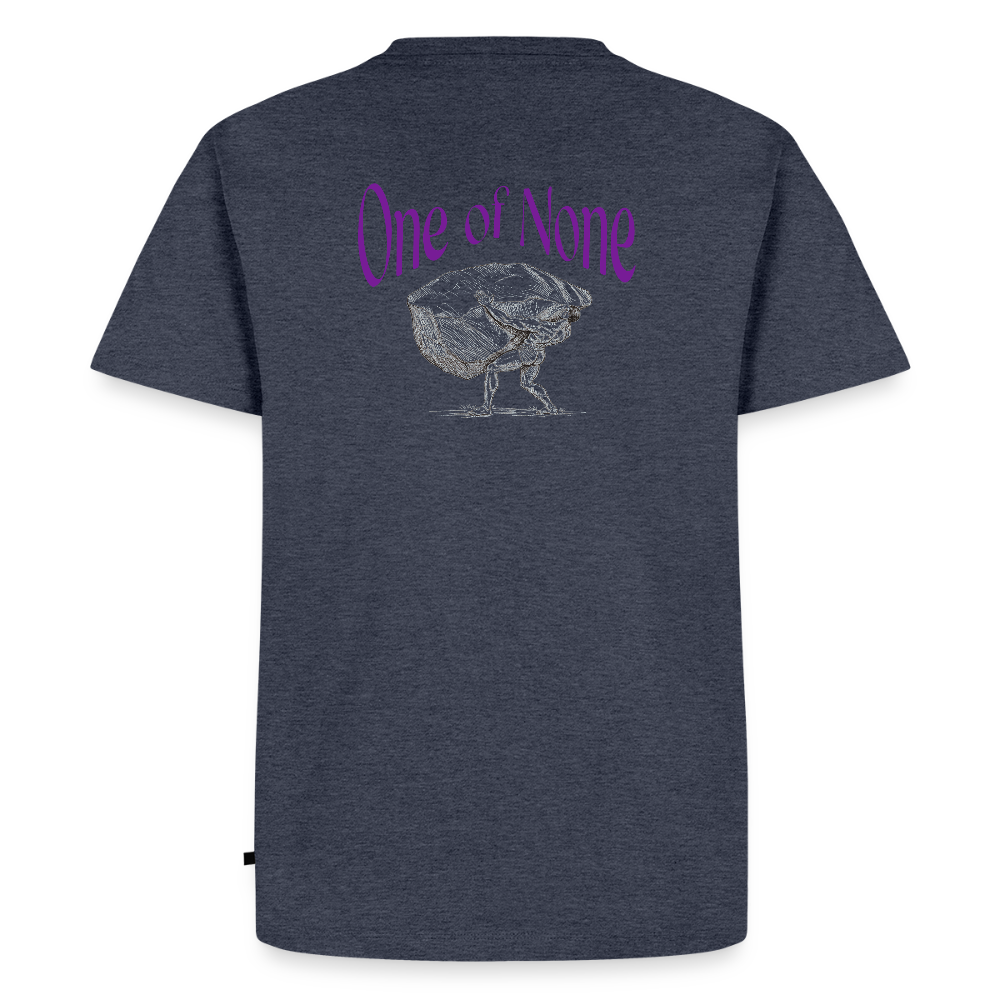 Men T-Shirt one of None | Wealth wears Wisdom - heather denim