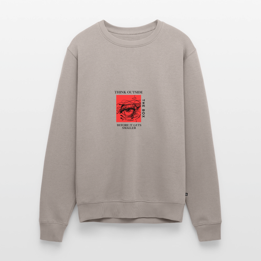 Think outside the Box Premium Sweatshirt | Wealth wears Wisdom - taupe
