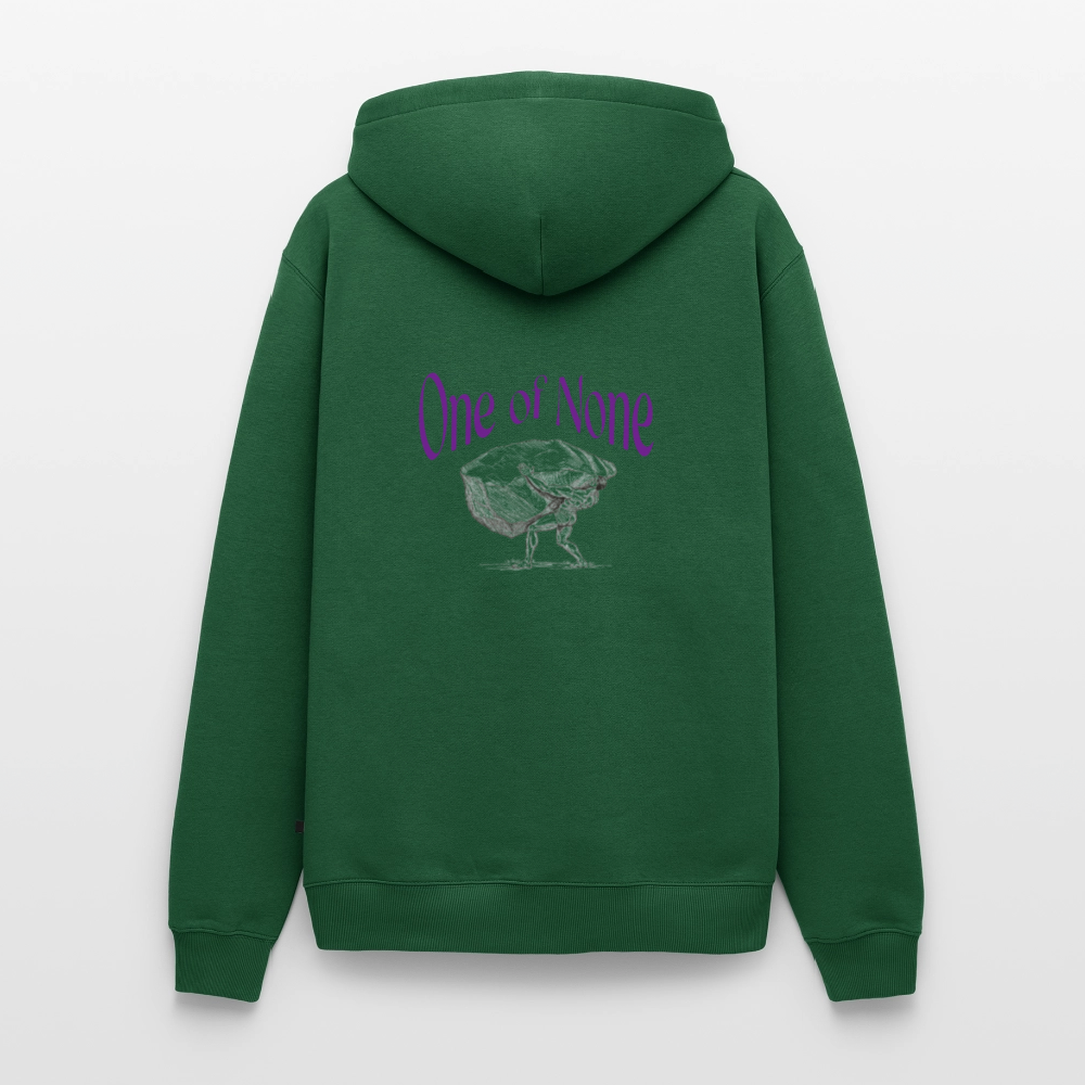 Premium Hoodie One of none | Wealth wears Wisdom - bottle green