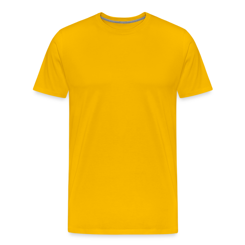 Men organic Premium T-Shirt Vanitas | Wealth wears Wisdom - sun yellow