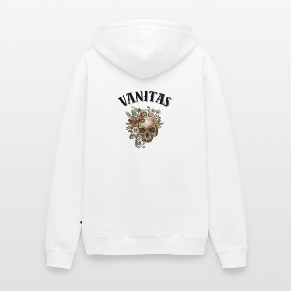 Men Premium Hoodie vanitas | Wealth wears Wisdom - white