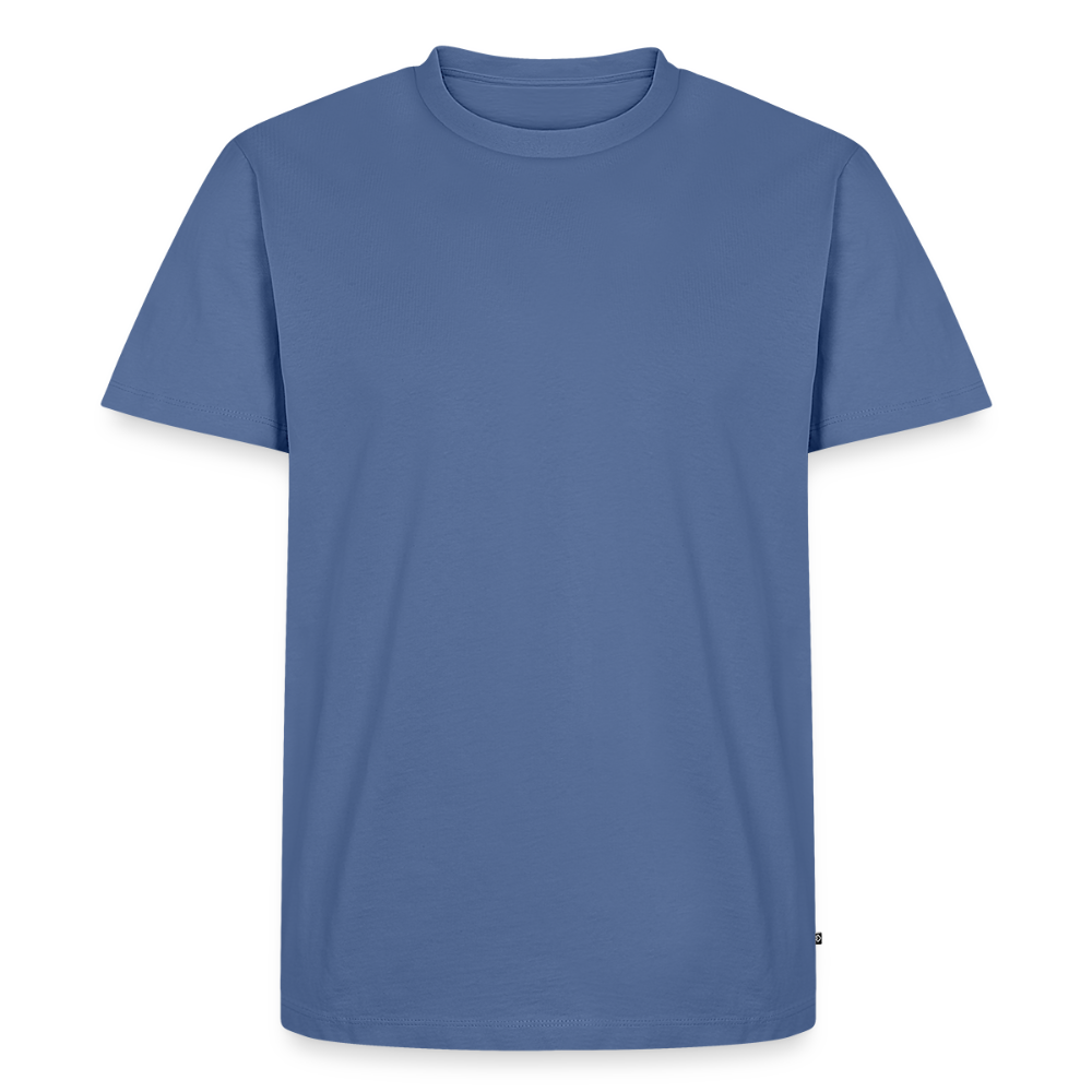 Men organic Premium T-Shirt Vanitas | Wealth wears Wisdom - stone blue