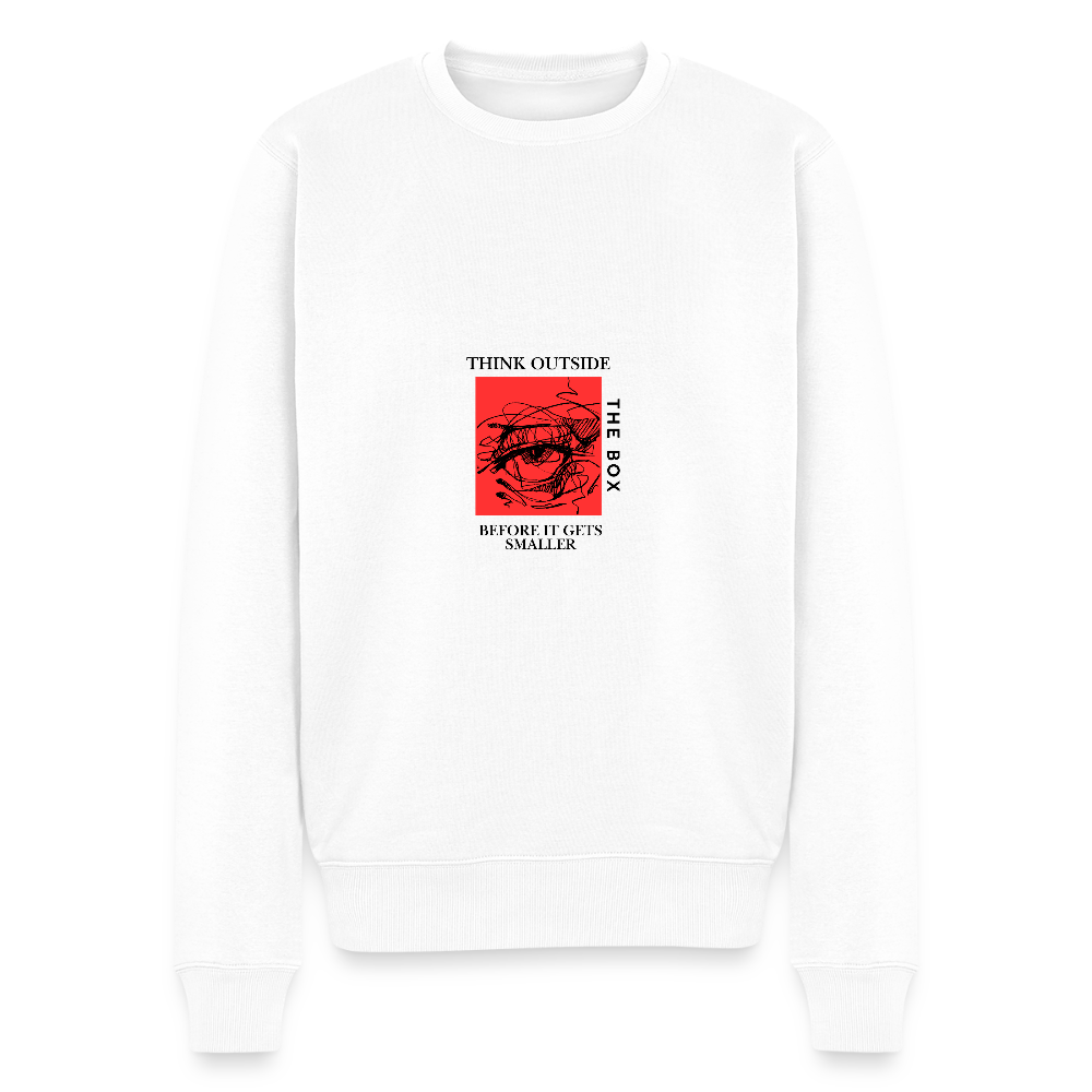 Think outside the Box Premium Sweatshirt | Wealth wears Wisdom - white