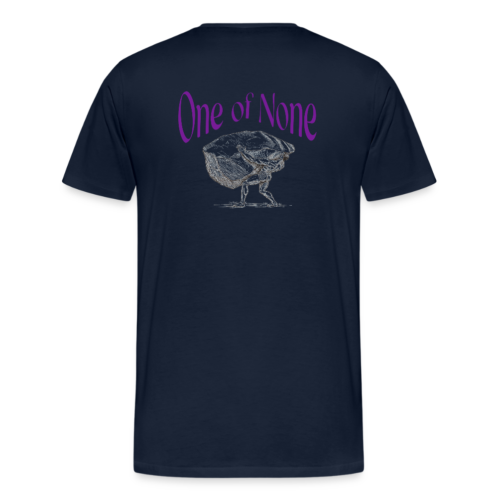 Men T-Shirt one of None | Wealth wears Wisdom - navy