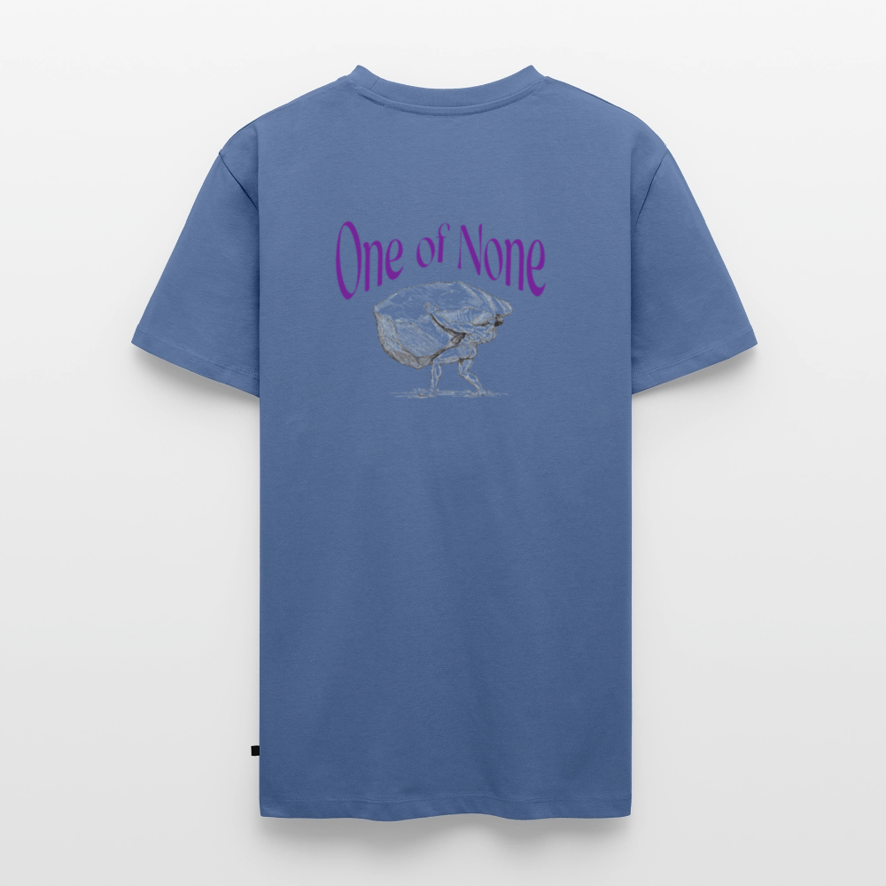 Men T-Shirt one of None | Wealth wears Wisdom - stone blue