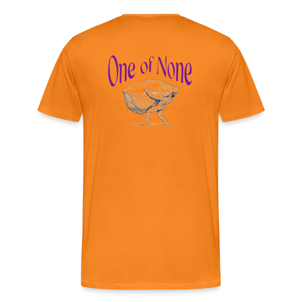 Men T-Shirt one of None | Wealth wears Wisdom - orange