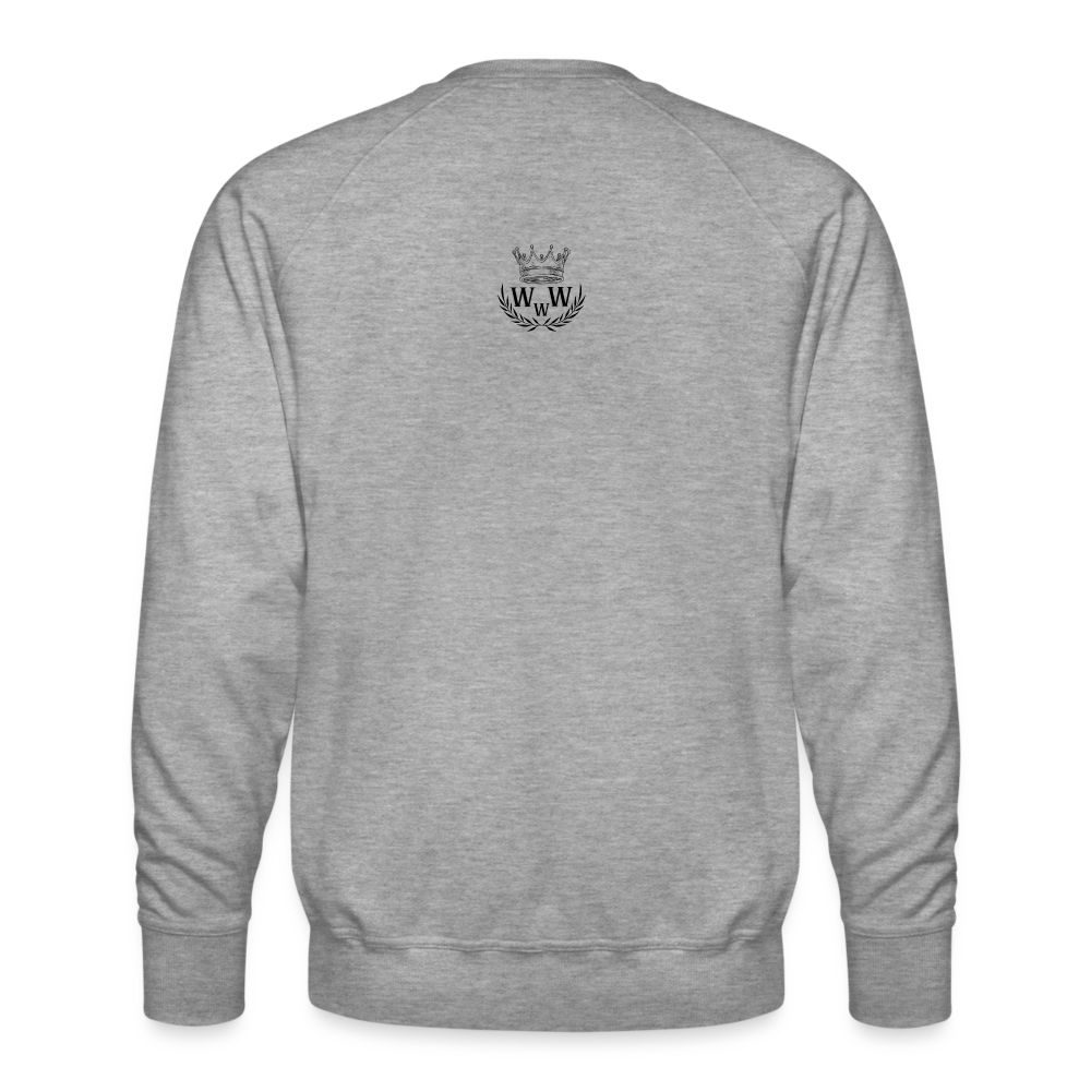 Men’s Premium Sweatshirt | Wealth wears Wisdom - heather grey