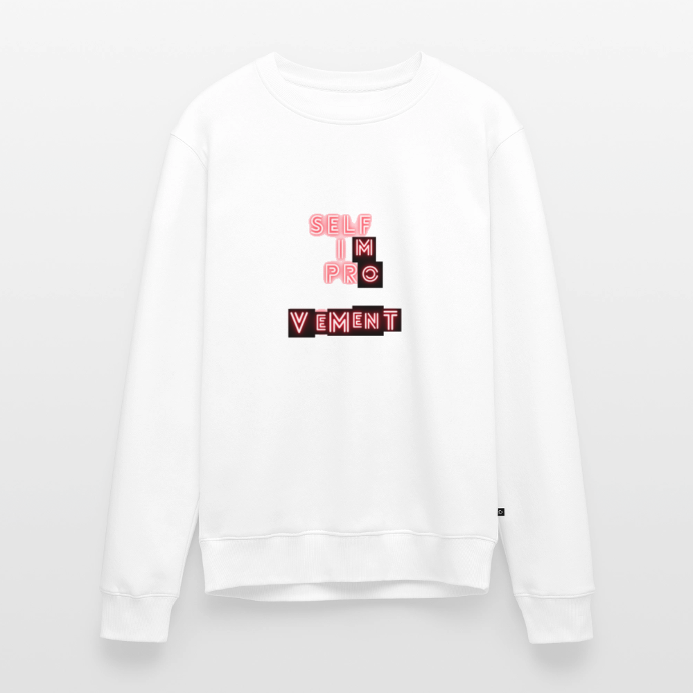 SelfiMprOVEMENT Premium Sweatshirt | Wealth wears Wisdom - white