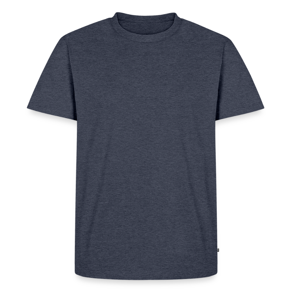 Men organic Premium T-Shirt Vanitas | Wealth wears Wisdom - heather denim