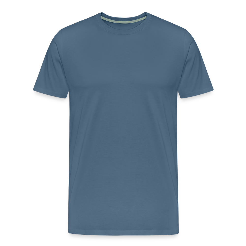 Men organic Premium T-Shirt Vanitas | Wealth wears Wisdom - steel blue
