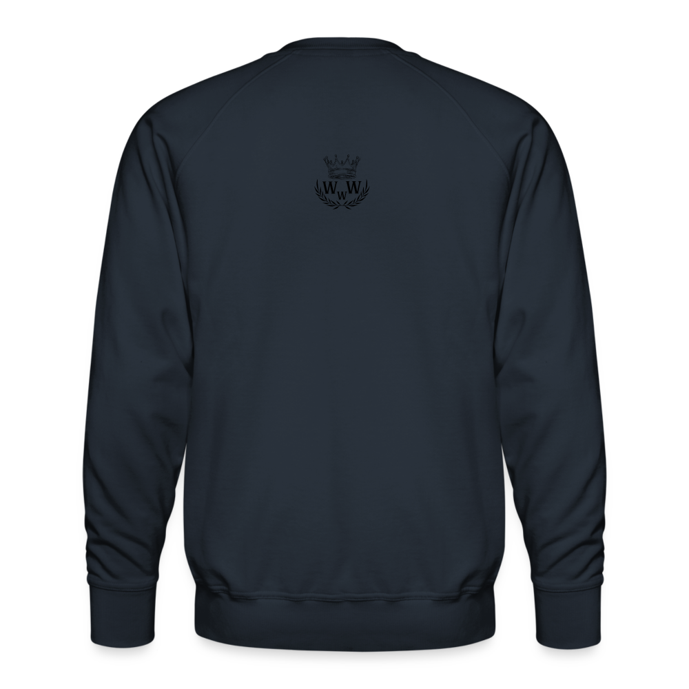 Men’s Premium Sweatshirt | Wealth wears Wisdom - navy