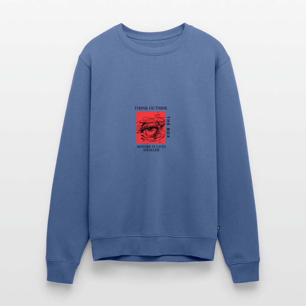 Think outside the Box Premium Sweatshirt | Wealth wears Wisdom - stone blue