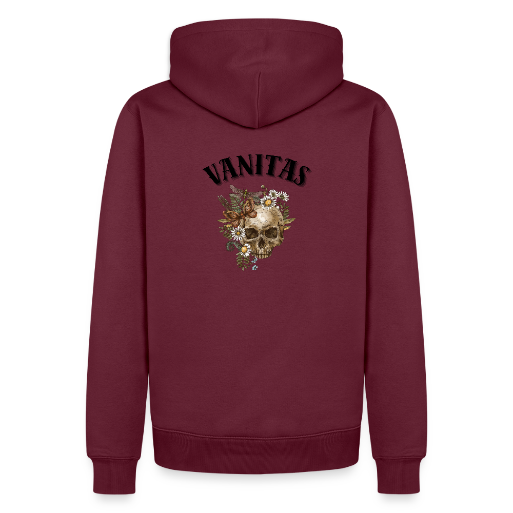 Men Premium Hoodie vanitas | Wealth wears Wisdom - burgundy