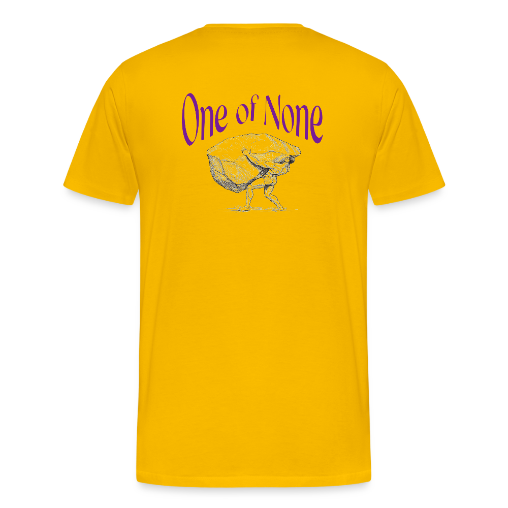 Men T-Shirt one of None | Wealth wears Wisdom - sun yellow